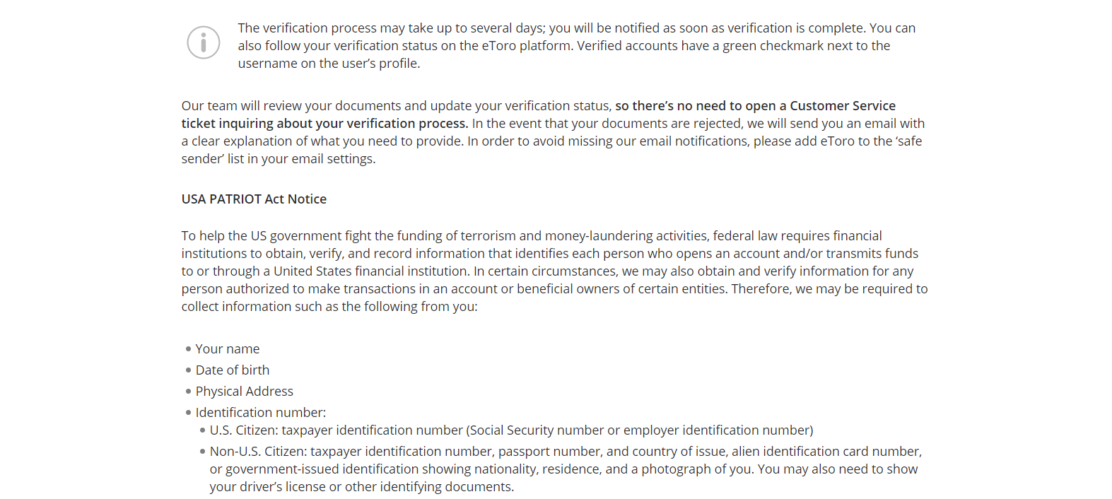 eToro USA Review account opening fine print eToro USA Review account opening fine print